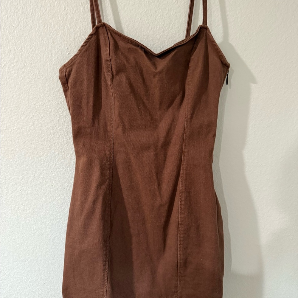 Divided Chocolate Brown Denim Dress